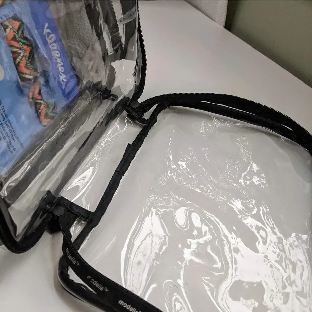 Modella Plastic And Black Nylon Mesh Shower Bag